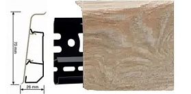 Напольный плинтус Arbiton Indo (пластиковый с кабель-каналом) 197 Дуб Фламенко 70х26мм, 1 м.п.